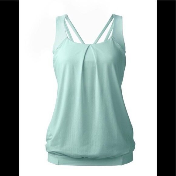Lululemon Nouveau Limits Tank Top Sports Bra Sea Mist Teal Aqua Mint Yoga Sz 4 - Picture 5 of 13